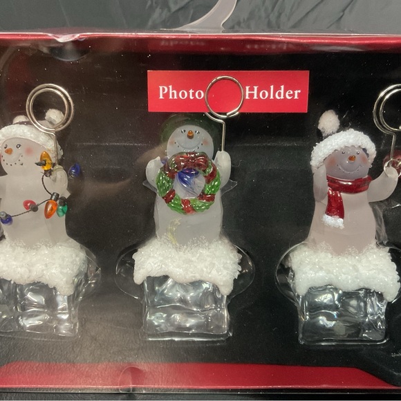 St. Nicholas Square Festive Snowman Photo Holder Trio - Picture 3 of 5